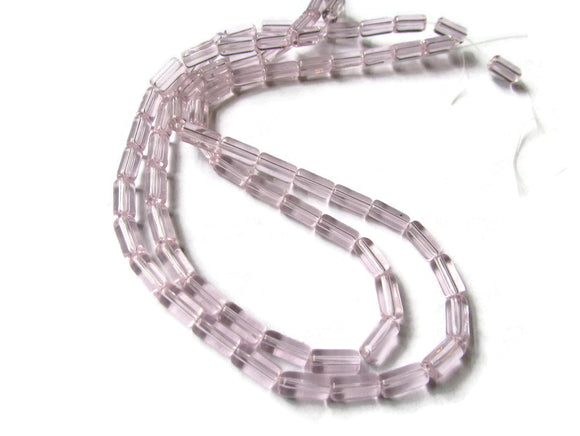 10mm Tube Bead Clear Pink Beads Glass Tube Beads Full Strand Transparent Beads Bead Strand Jewelry Making Beading Supplies