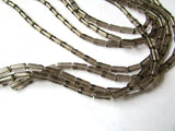 10mm Smokey Grey Beads Glass Tube Beads Clear Grey Bead Strand Jewelry Making Beading Supplies Transparent Beads Gray Beads