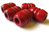 28mm Beads Large Hole Beads Red Barrel Beads Wood Beads Fluted Barrel Beads Wooden Beads Large Beads Jewelry Making Beading Supplies