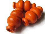 51mm Orange Wood Beads Large Decorative Tube Vintage Beads Wooden Beads Macrame Beads Giant Beads Fancy Tube Beads Jewelry Making Beading