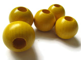 25mm Round Yellow Vintage Wood Beads Wooden Beads Large Hole Macrame Beads New Old Stock Loose Beads25mm Round Yellow Vintage Wood Beads Wooden Large Hole Macrame Beads
