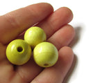 15mm Yellow Wood Beads Yellow Round Beads New Old Stock Vintage Beads Wooden Beads Ball Beads Macrame Beads Beading Supplies Smileyboy